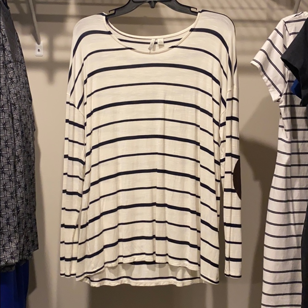 Long Sleeve Striped Shirt with Elbow Pads